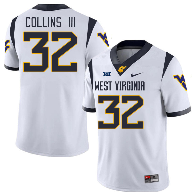 #32 Raleigh Collins III West Virginia Mountaineers College 2024 New Uniforms Football Jerseys Stitched Sale-White